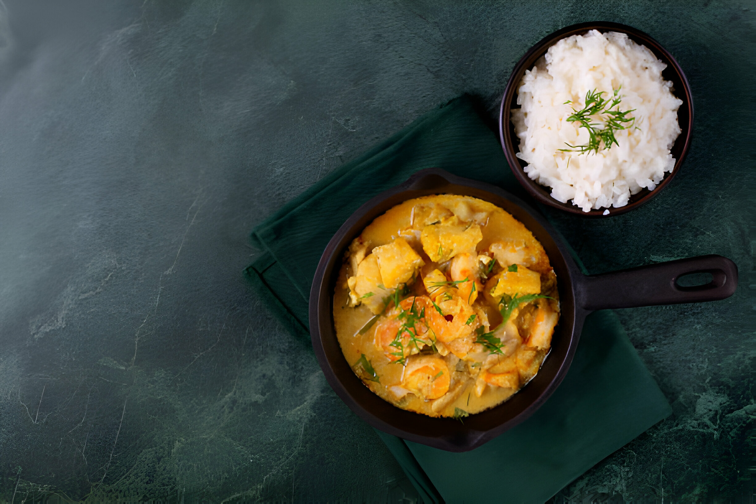 La recette de curry de lieu jaune et crevettes